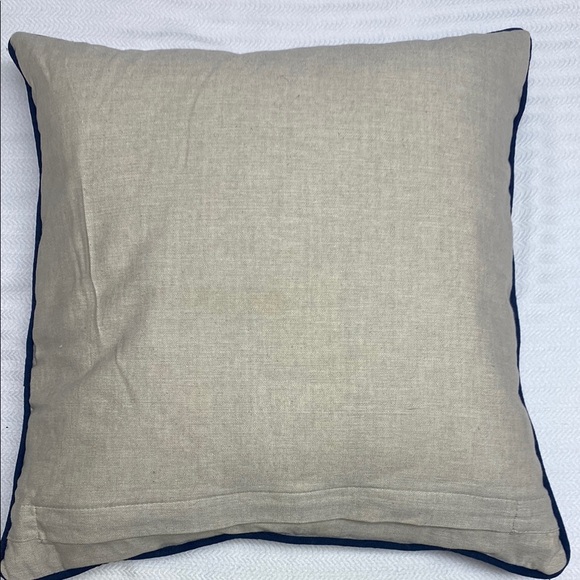Blue and Cream Striped Accent Pillow - Picture 4 of 11